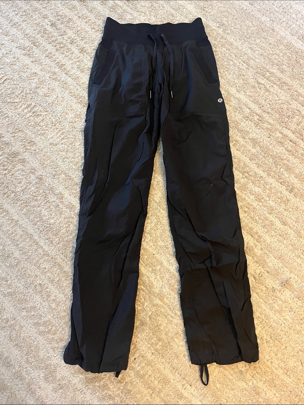 Lululemon Black Drawstring Pull On High Rise Athletic Track Pants 2
